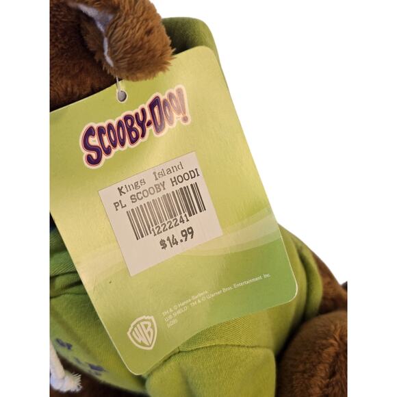 10" Scooby-Doo Plush W/ Green Mystery Inc Hoodie Kings Island Paramount Parks - Picture 3 of 9